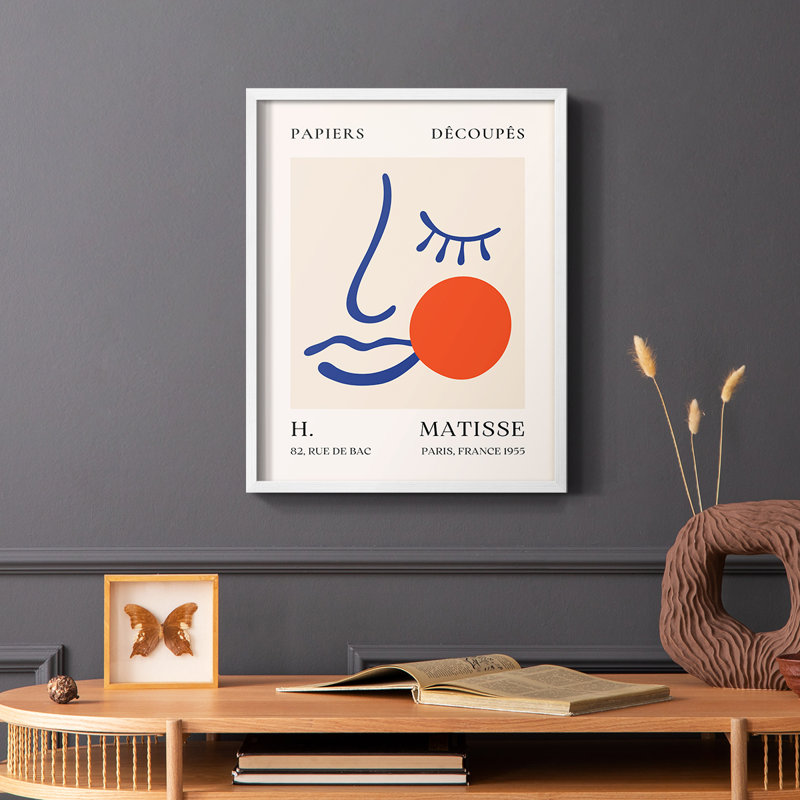 Matisse CLIX Framed Print - Solid Wood, White, 10" H x 8" W