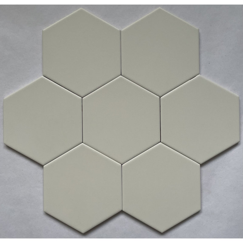 Carreau de porcelaine plat 6 "x 6,8" Mirage Hex, Blanc