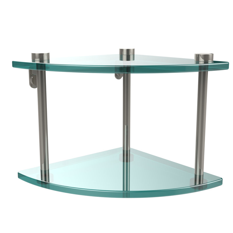 Gober 2 Piece Triangle Corner Shelf, Polished Nickel