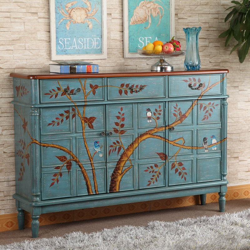 Banc de rangement bleu en bois manufacturé, H 39,37 po x l 59,06 po x P 13,39 po