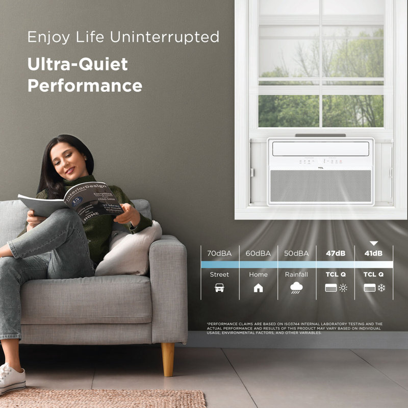 TCL Q-Series 12,000 BTU 550 Sq. Ft. Smart Inverter Window Air Conditioner with Heater, Remote Control & Wi-Fi Compatibility