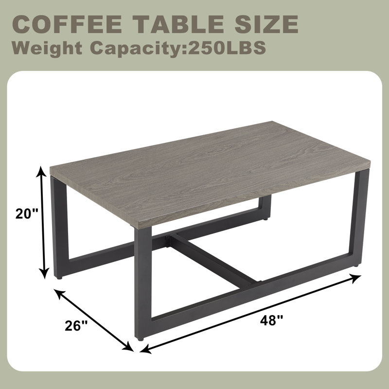 Table basse d'extérieur en métal N 47 po x P 26 po Naresa, Gris