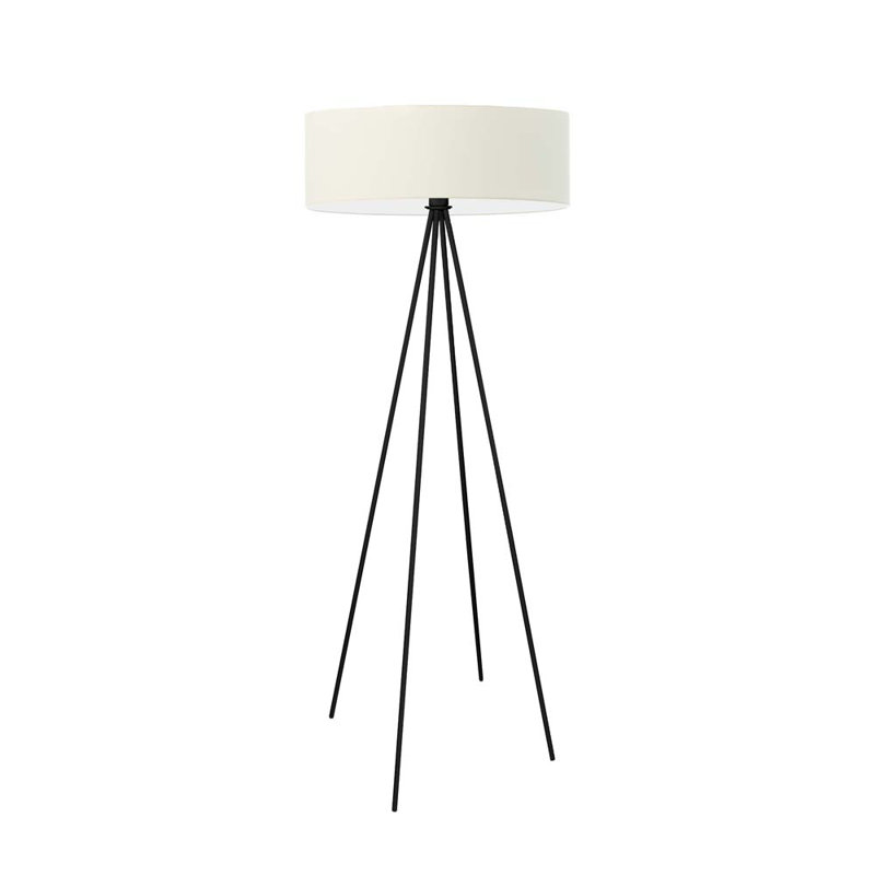 Arnesha 157cm Traditional Floor Lamp, Ecru, Black