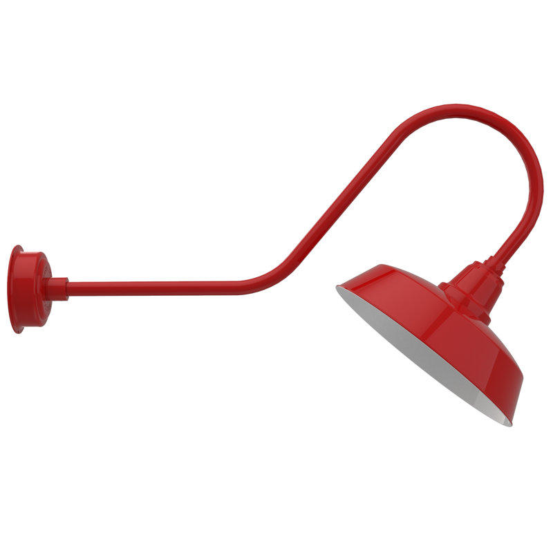 Luminaire de grange d’extérieur à del Vandervliet, H 12 po x l 16 po x P 36 po, Rouge cerise