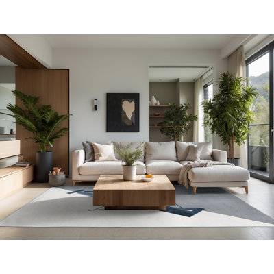 Tapis moelleux et moelleux à motif arbalète moderne et contemporain en gris - Reliure bleu ciel