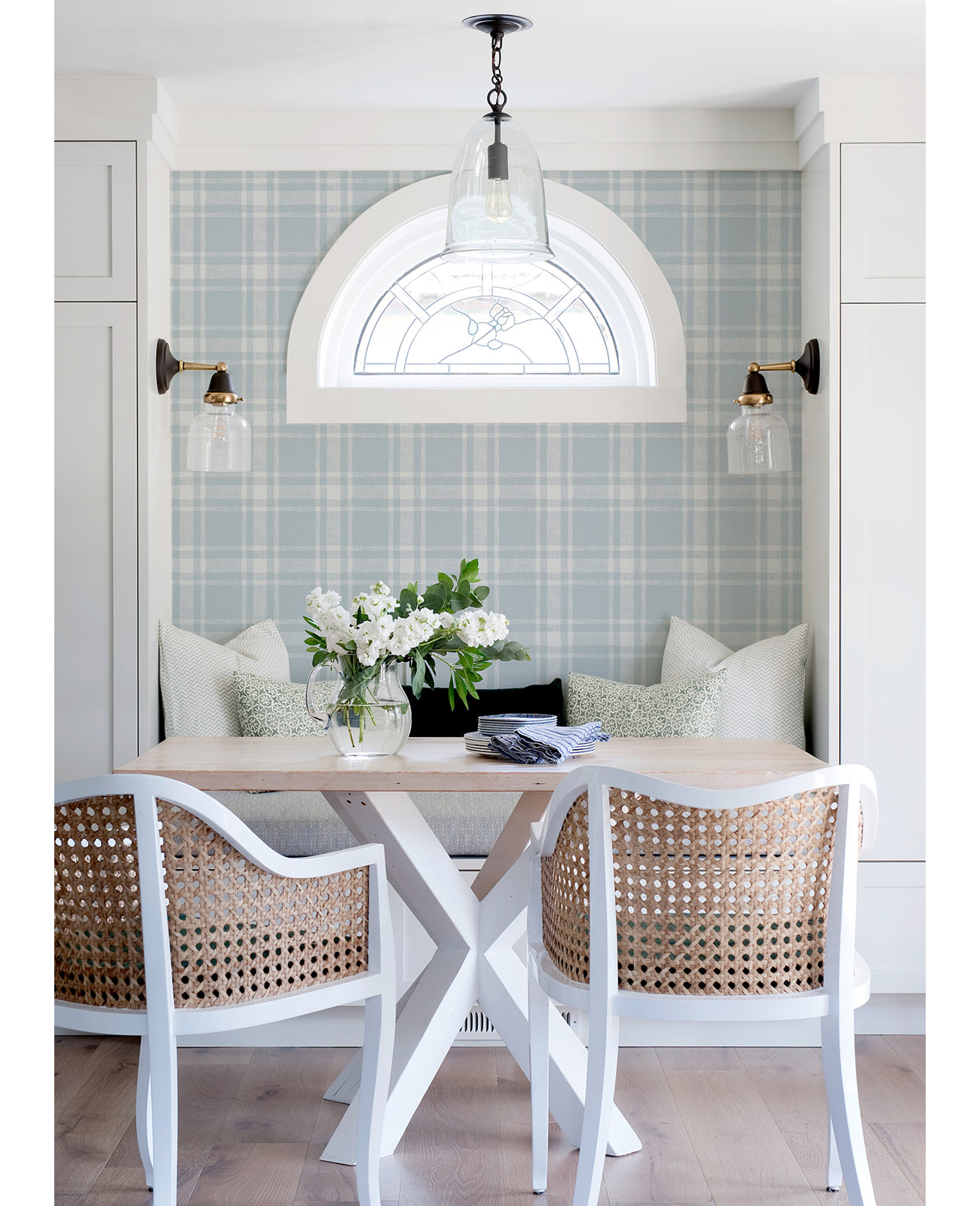 Haslet Checkered Roll, Sky Blue