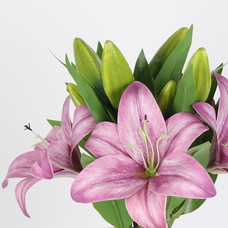 4 pièces fleur de lis artificielle, Mauve