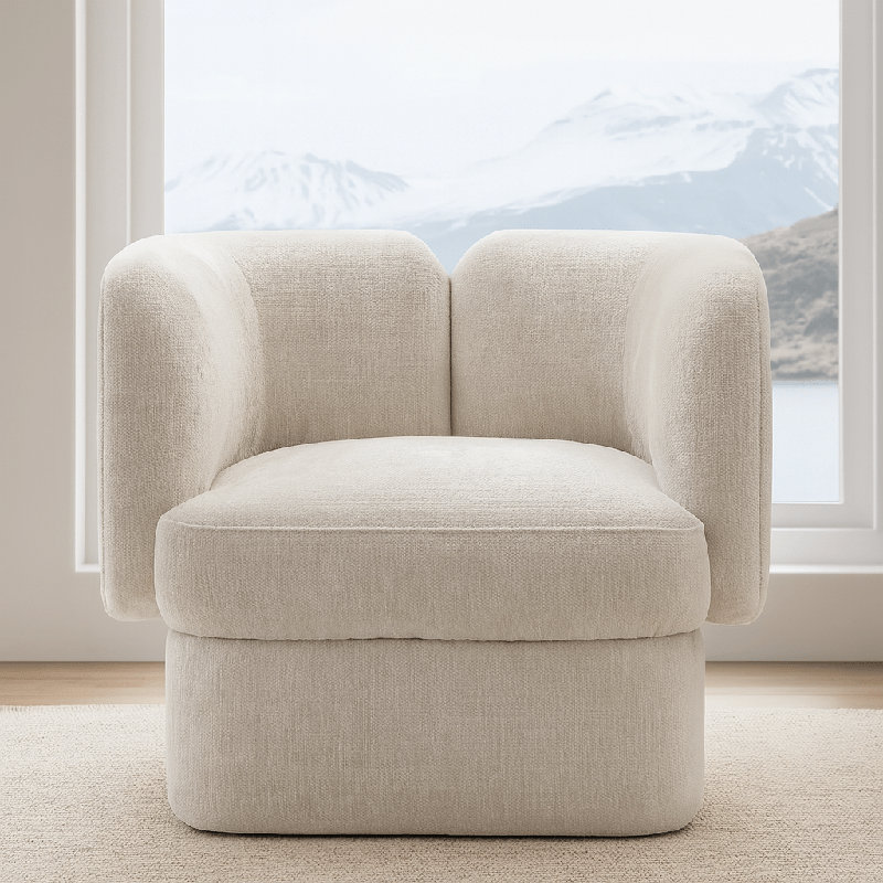 Chaise d'appoint en peluche à l'ancienne