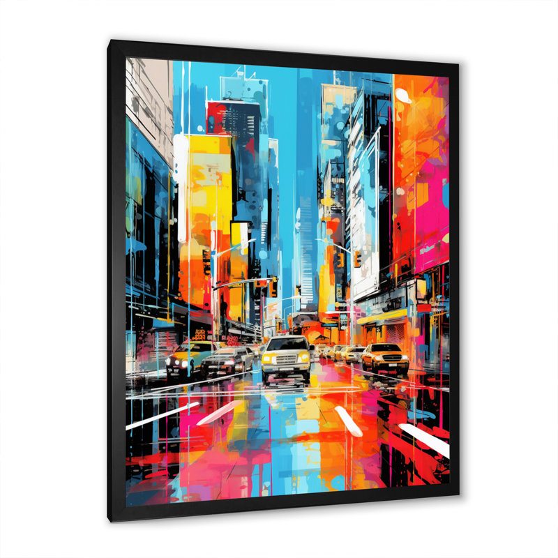 «Leihlani City Berlin Popart II», reproduction sur toile, Cadre photo noir, H 20 po x l 12 po x P 1 po
