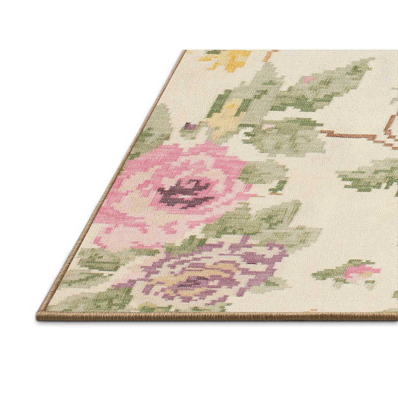 Tapis beige/vert contemporain, Rectangle 2 pi x 3 pi