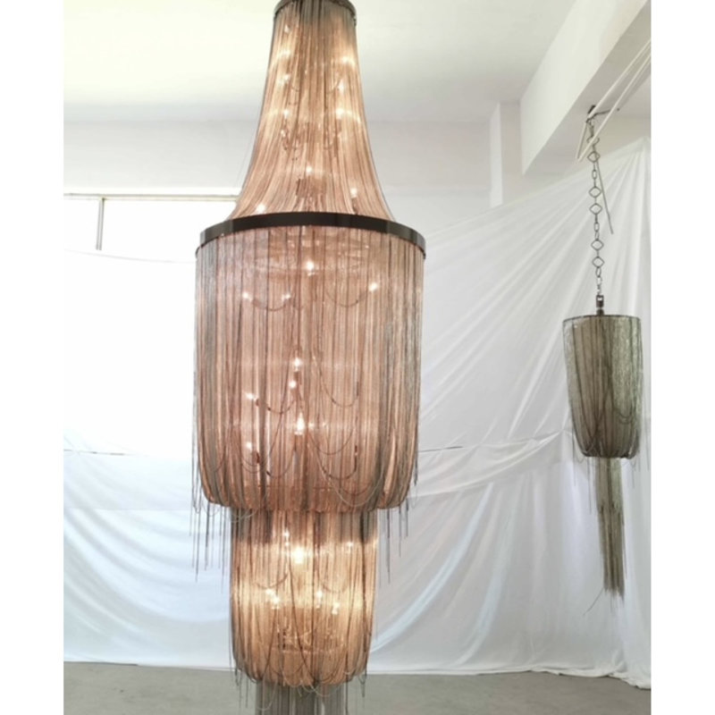 Light Black Chain Hanging Outdoor Entertaining & Lighting, Brushed Nickel, Bronze Plated, 18" Wide x 36" Height