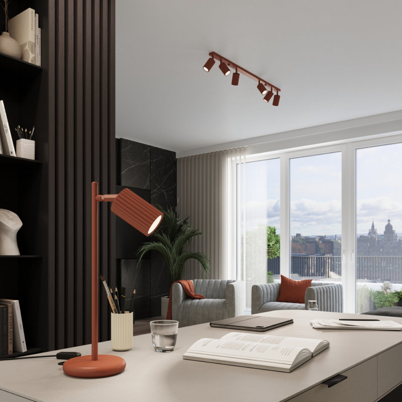 Bonina 1 - Light Brushed Nickel Pendant, Red