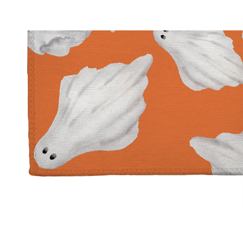 Tapis d'entrée Spooky Ghost, L 24 po x L 36 po, Orange
