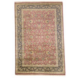 Hand Knotted Wool Area Rug in Red And Black