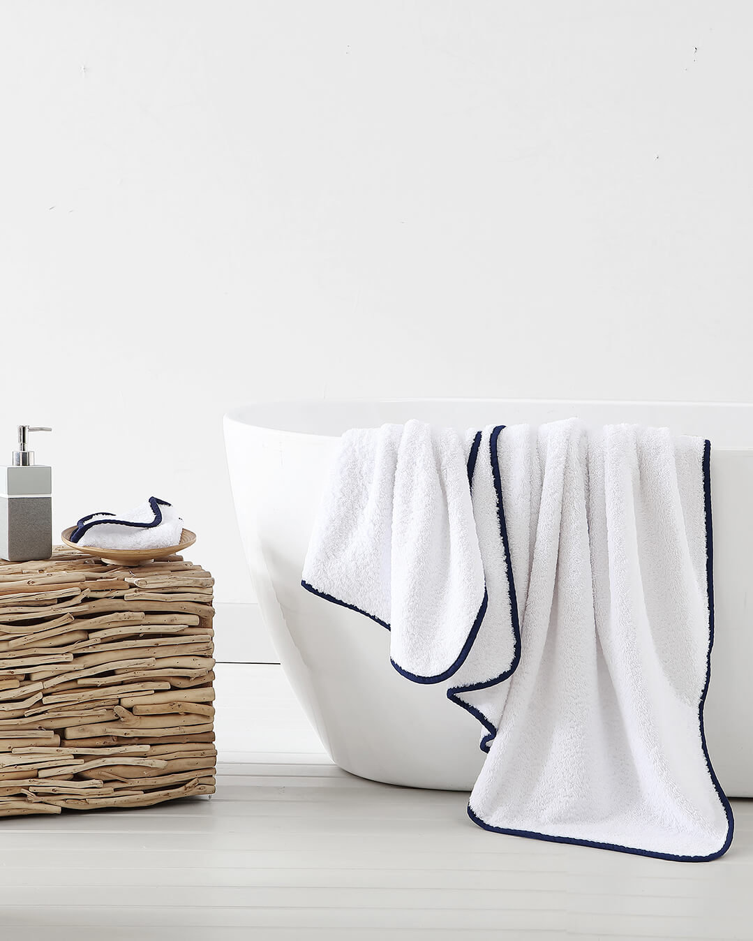 Porto Cotton Mulit-Size Set, White/Oxford Blue