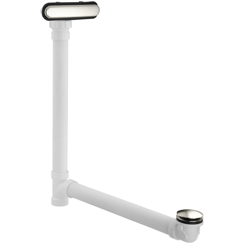 Clearflo Slotted 1.5" Leg Tub Drain with Overflow, Vibrant Polished Nickel