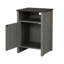 Rustic Farmhouse Style 1pc Side Table Metal Handle X-Cross On Drawer Two Tone Design Brown And Grey Finish