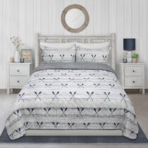 YST Kids Nautical Bed Set Fishing Duvet Cover, Rustic Farmhouse Bedding Set  Full Coastal Lodge Cabin Comforter Cover, Sailboat Starfish Conch Bed Cover  Zipper Closure with 2 Pillowcases 