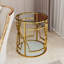 Table d'appoint ronde de luxe avec plateau en verre trempé-129884068