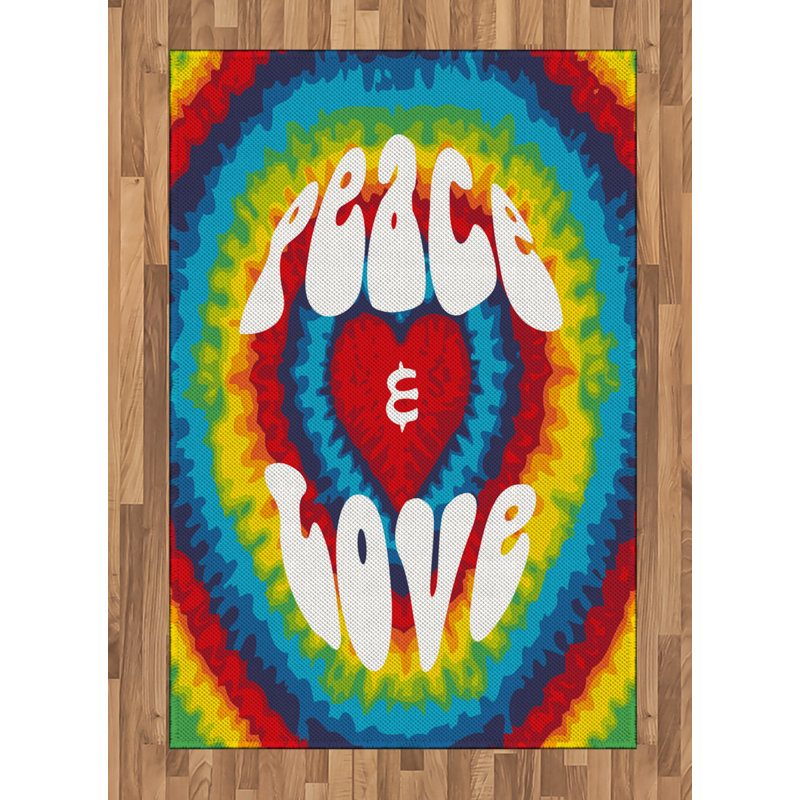 70s Party High Density Long Fiber Poly Threads Decorative Area Rug Carpet, Rectangle 4' x 5'8"