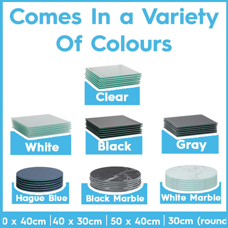 Harbour Housewares - Glass Placemats & Square Coasters Set, Grey
