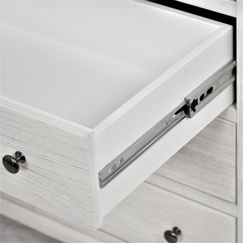Surfside - 6 Drawer/2 Door Dresser - Weathered White Finish