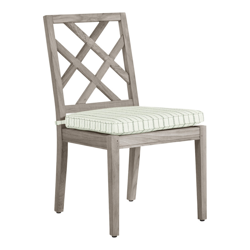 Chaise d'appoint en teck Haley - Huître, Teck huître, Welt, Sable à chevrons