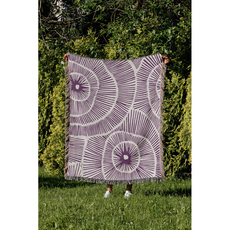 Jeté en coton Ray, Mauve, 60 x 60