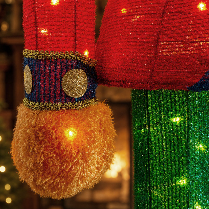 5 pi Décoration de Noël en plein air Ourson casse-noisette avec lumières à DEL blanc chaud