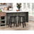 Transitional 4-Piece Pub Height Set, Table And Bar Stools  Finish Solid Rubberwood Furniture-938055367