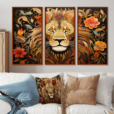 Sayer - ensemble d'art mural animal lion