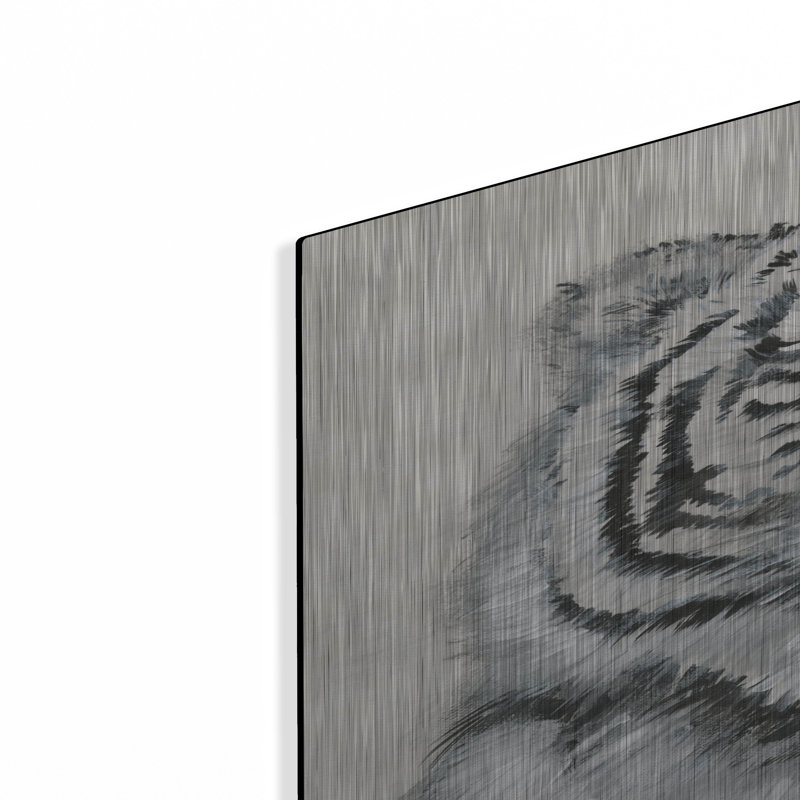 Art mural en métal «White Tiger I» par Tim O'Toole, H 36 po x l 24 po
