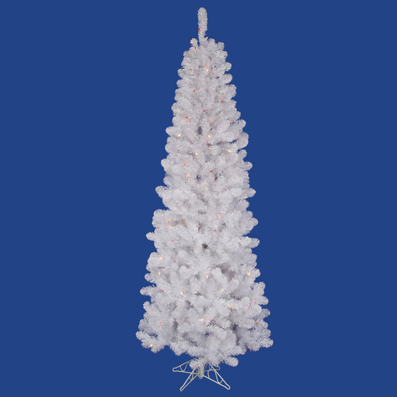 Dilan Sparkle White Spruce Artificial Christmas Tree, 6.5' H, Pure White LED