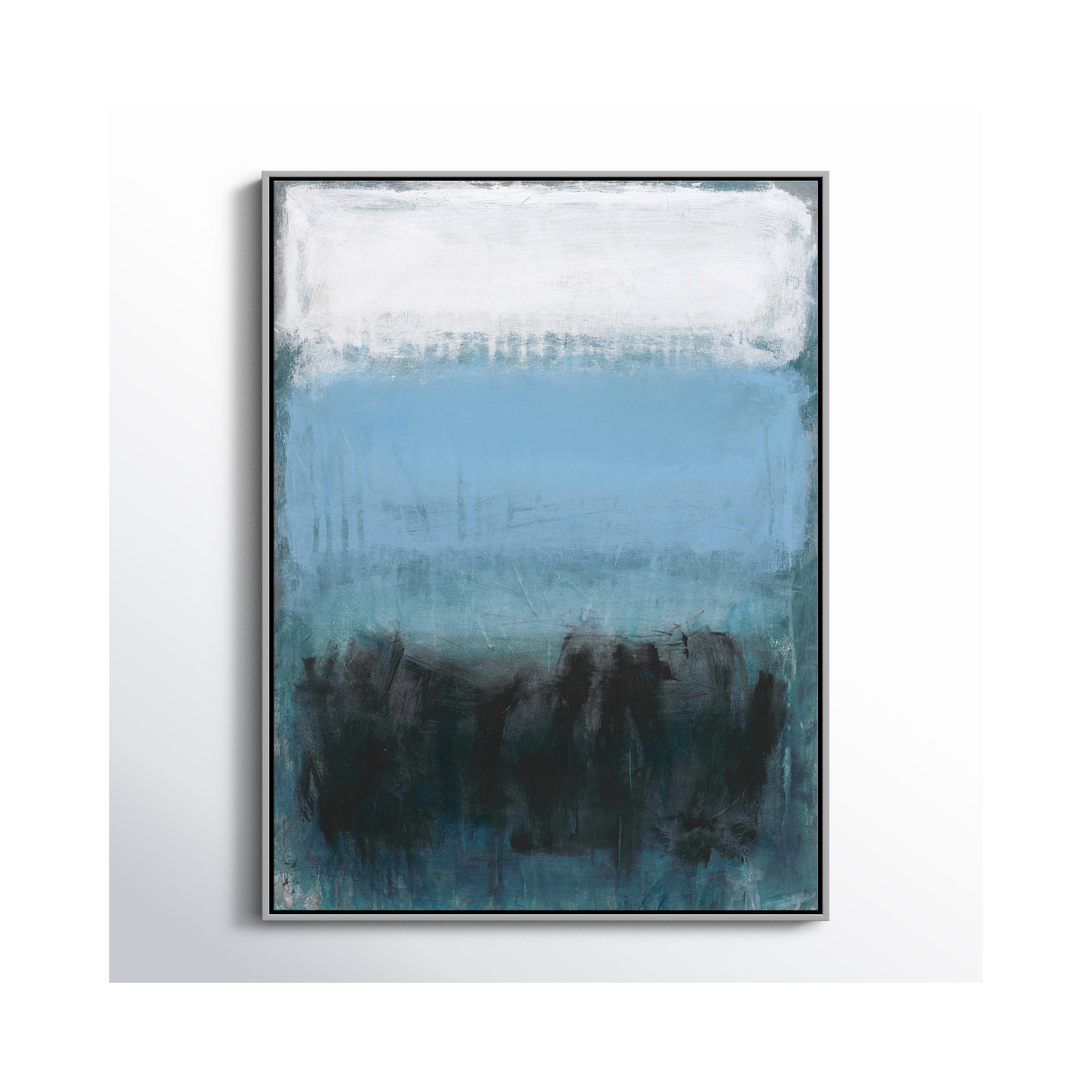 Coastal Nightfall by Filippo Ioco - Print, Silver Framed Canvas, No Mat, 41.5" H x 31.5" W x 2" D