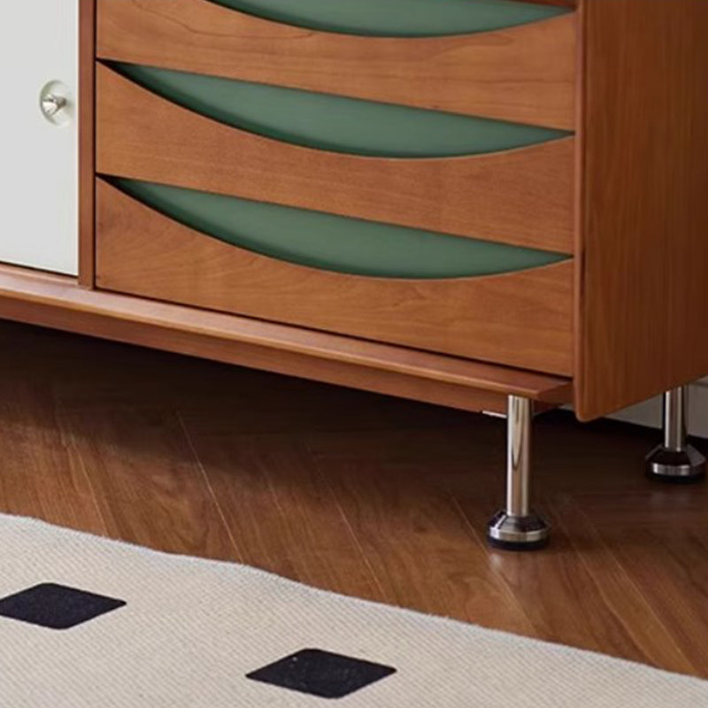 Meuble télé rétro en bois massif de couleur contrastante, H 21,65 po x L 70,86 po x l 15,55 po