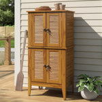 Beachcrest Home™ Anjenette 32'' W 195.05 Gallons Water Resistant Solid Wood Acacia Lockable Cabinet Deck Box