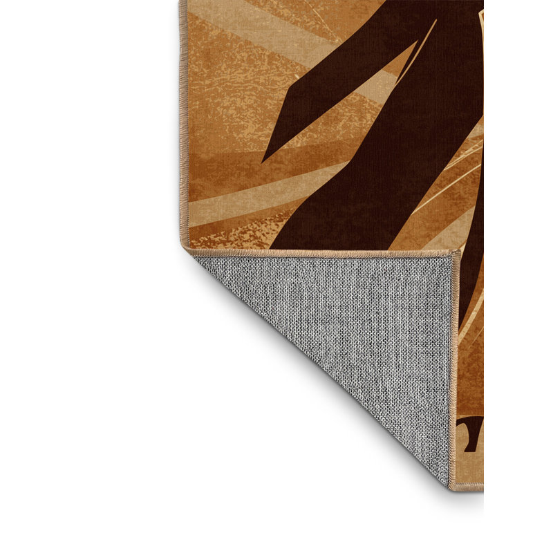 Tapis chic et luxueux lavable à la machine pour divertissement et culture populaire Tango - brun clair, 4 x 6