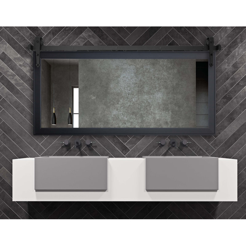 Miroir de salle de bain N Peace Rayne, Noir, 30,5 po x 59,5 po