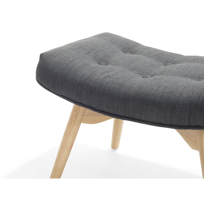Linda Upholstered Armchair with Footstool, Dark Grey