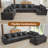 Boneless 152.2’’ Oversized Sectional Sofa, Modular Compressed Cloud Couch with Memory Foam, No Assembly Needed-132861374