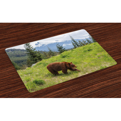 Cauley Bear Fur Nature Habitat Placemat