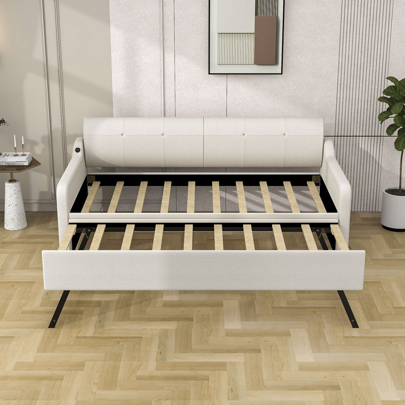 Kemel Upholstered Daybed, Beige