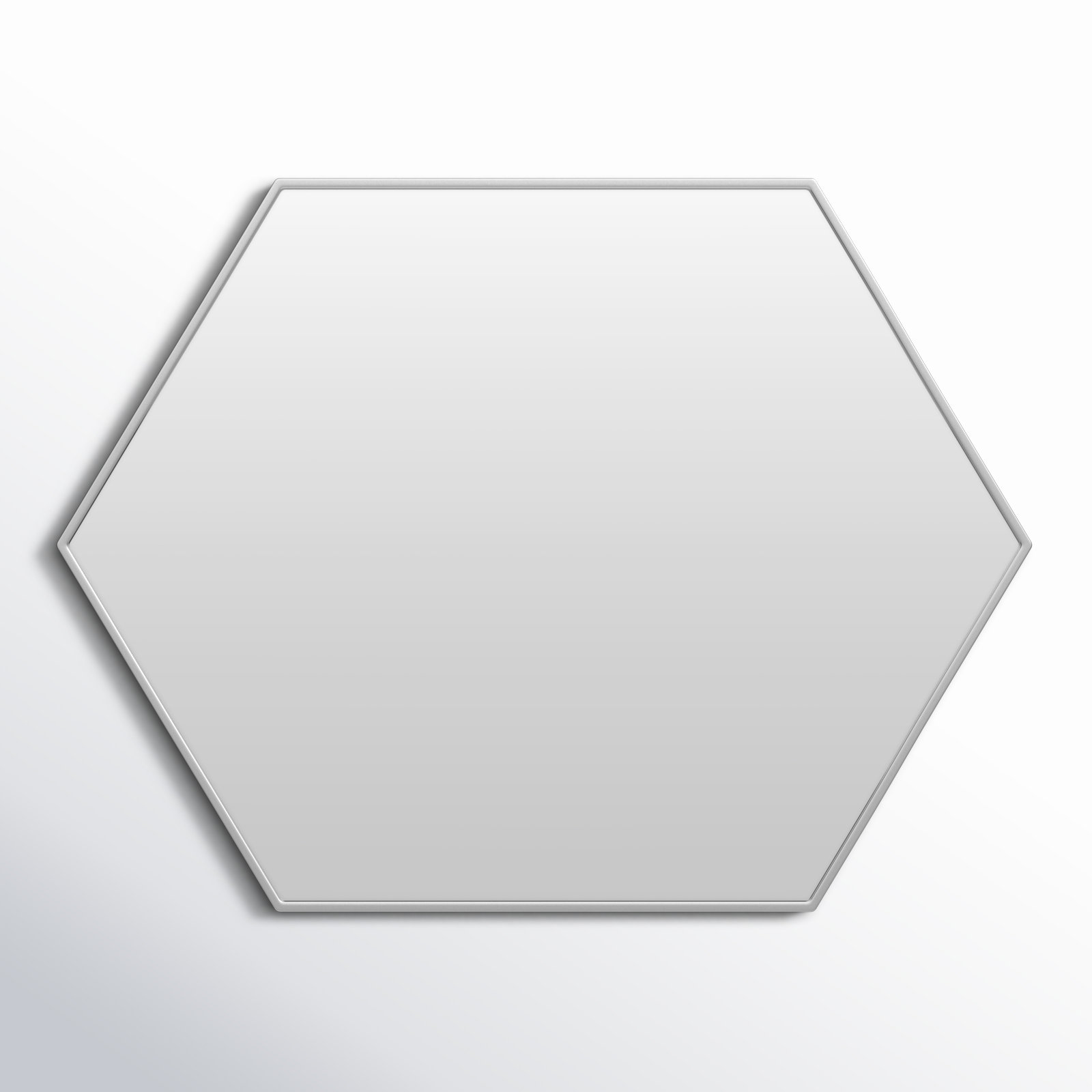 Sabine Metal Hexagon Wall Mirror, 34" x 24", Silver