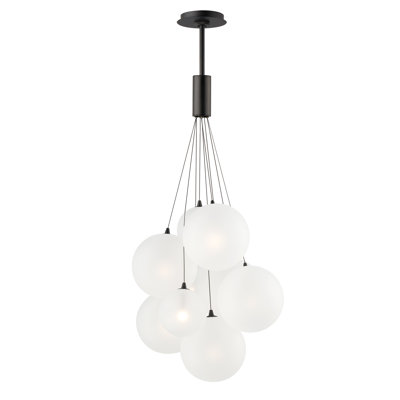 Alhowra 9 Light Glass Steel Dimmable Pendant