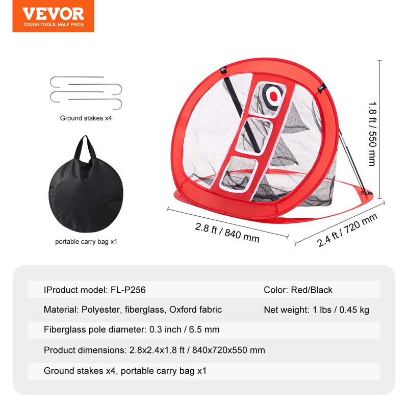Golf en polyester avec étui de transport VEVOR, Rouge