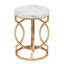 Table de bout ronde de 20 po avec plateau en faux marbre, table d'appoint moderne avec base en forme de O, table de chevet pour le salon et la chambre à coucher