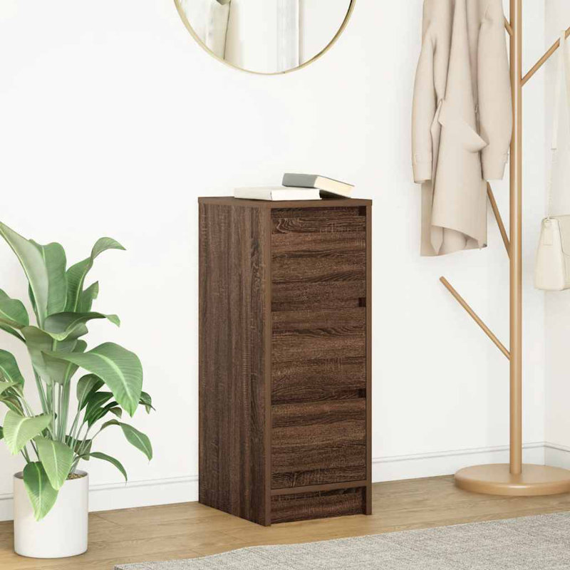Sideboard 29.5X34x76 Cm Engineered Wood, Brown Oak