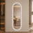 65" x 18" Capsule-Shaped Dimmable LED Full Length Wall Mirror with Black Frame