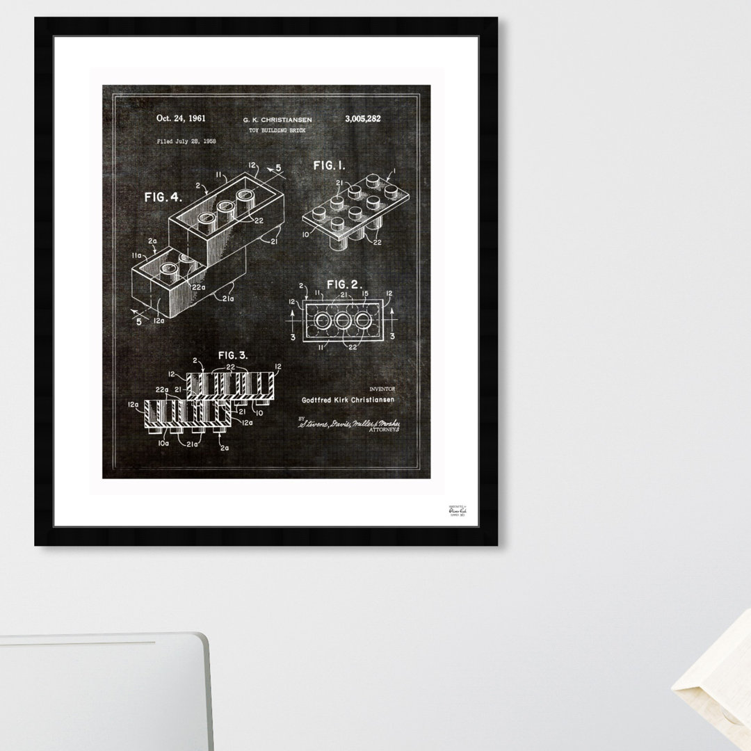 'Lego Toy Building Brick 1961' Framed Graphic Art