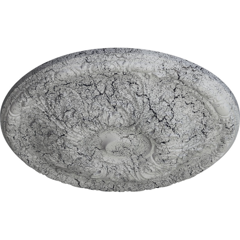 Médaillon de plafond Endurathane Granada, DE 15 3/4 po x P 5/8 po (convient aux auvents jusqu'à 4 1/4 po), fini craquelé blanc ultra pur peint à la main